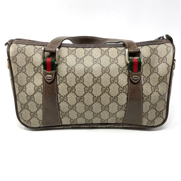 Gucci Vintage GG Monogram Supreme Web Small Handbag PVC Leather  Beige Brown - Picture 3 of 16